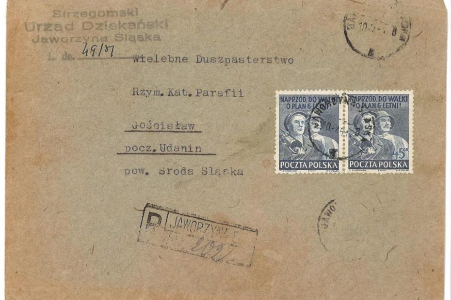 obwoluta_strzegomski_urząd_dziekański_jaworzyna_śląska-10.04.1951