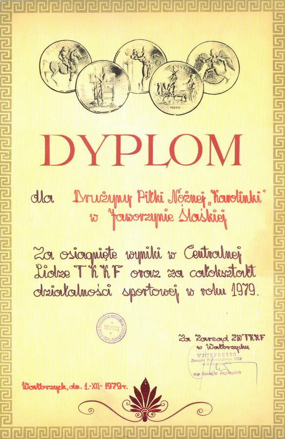 48. Dyplom – „Karolinki” z Jaworzyny Śląskiej, 1979 r.
