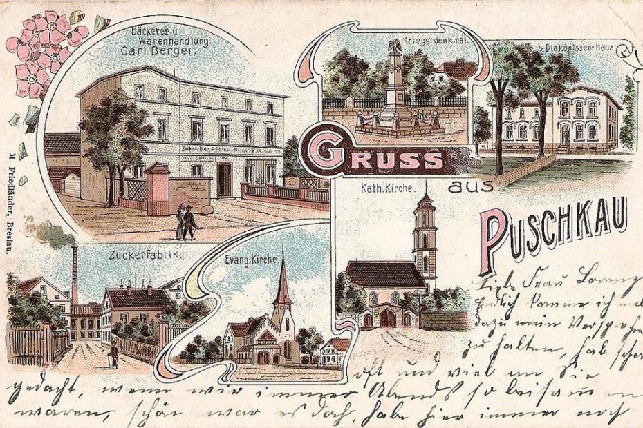 Pastuchów Puschkau widokówka 1885
