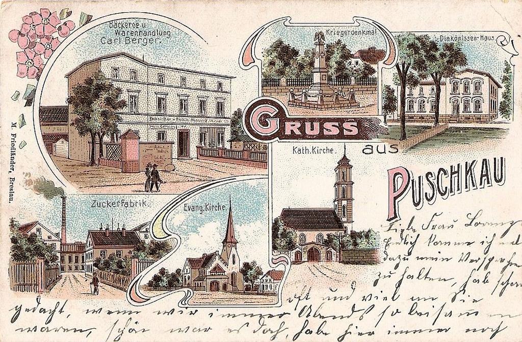139. Pocztówka – Gruss aus Puschkau (Pastuchów), 1909 r.