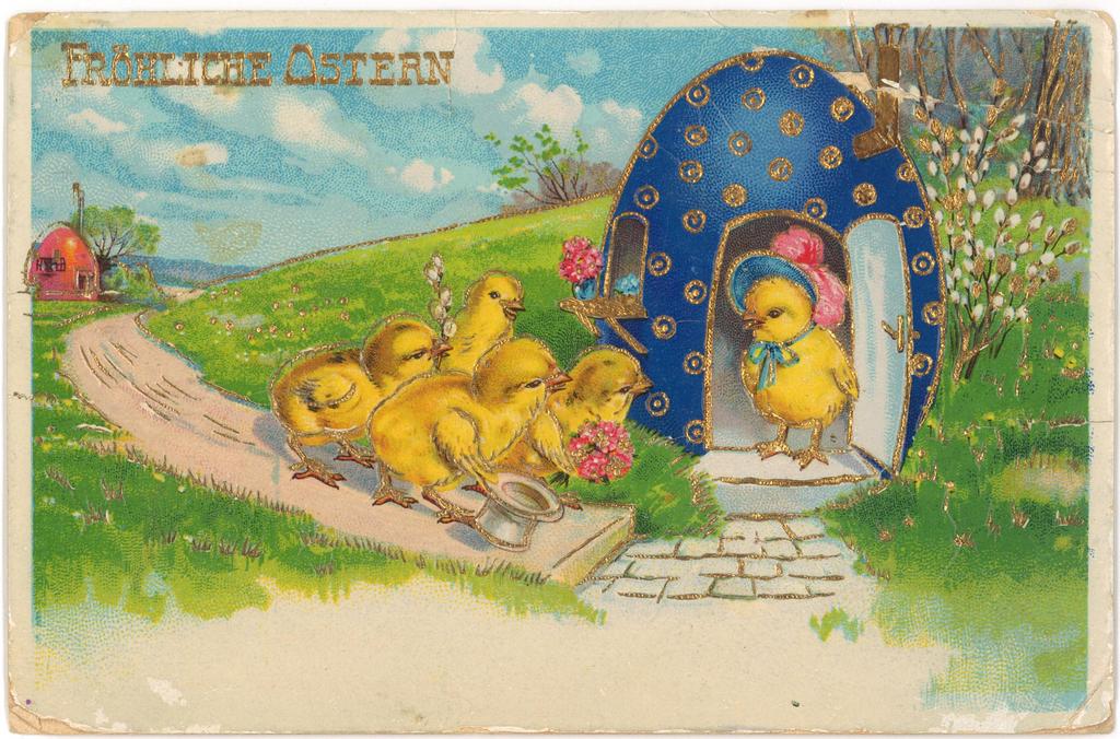 132. Pocztówka – Wielkanocna pocztówka z życzeniami świątecznymi wysłana do Königszelt