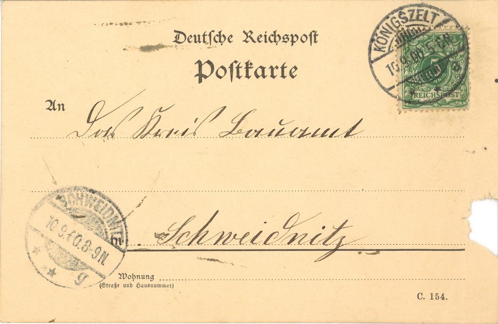 145. Pocztówka – Kartka pocztowa z Czech (Tschechen), 1900 r.
