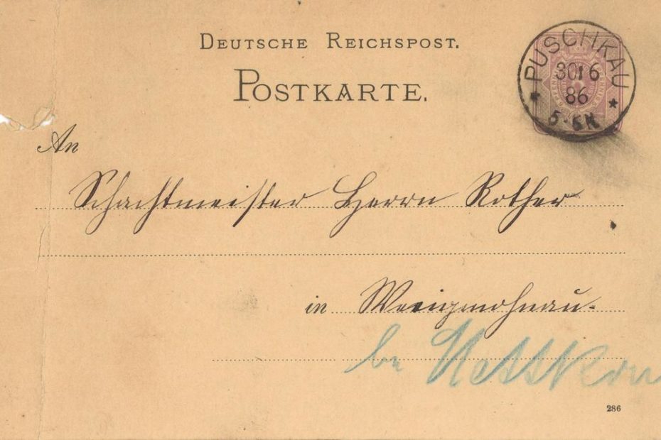 Puschkau Pastuchów kartka pocztowa 1886