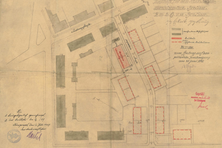 Plan budowy osiedla kolejowego Königszelt 1929