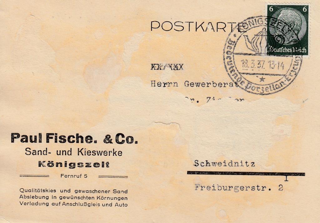 199. Pocztówka – Piaskownia Paul Fisher & Co. z Königszelt, 1937