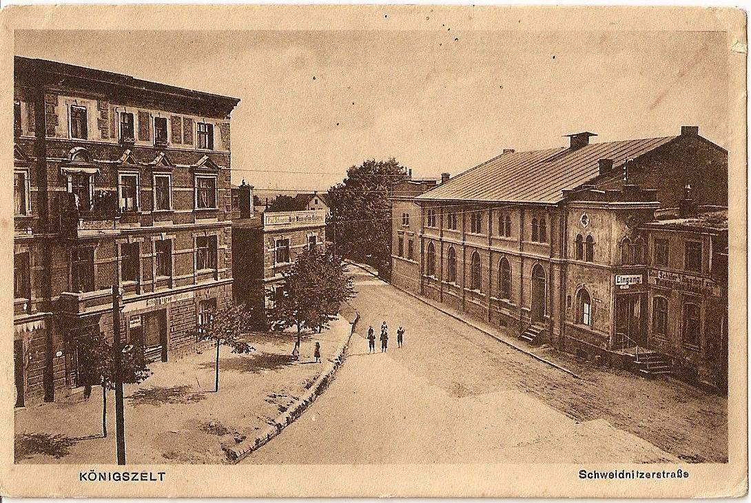 282. Pocztówka – Ulica Świdnicka i restauracja „Friedrichsdenkmal” w Königszelt