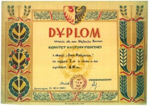 dyplom zawody skok w dal sport jaworzyna śląska 1961